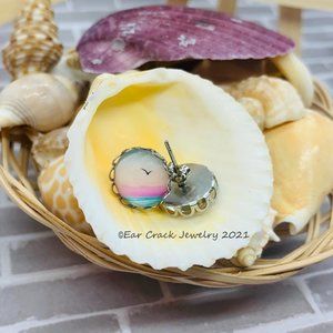 Hand Crafted - Beach Sunset Studs